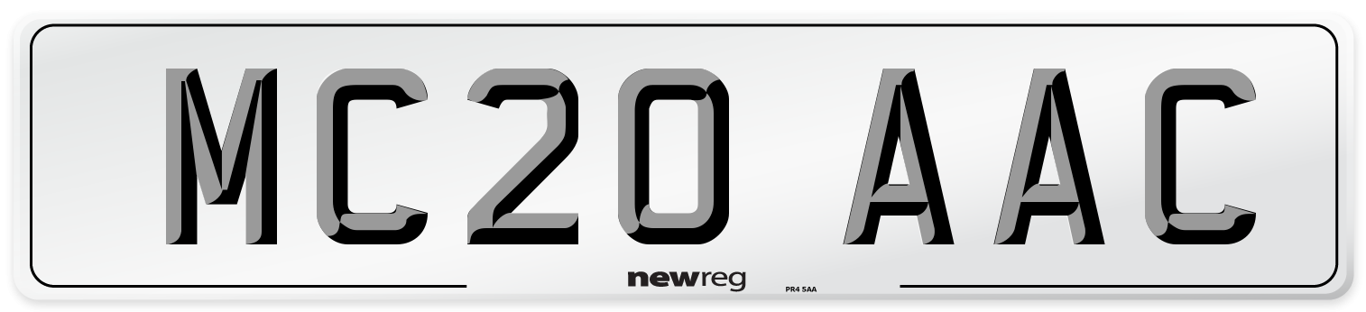 MC20 AAC Number Plate from New Reg